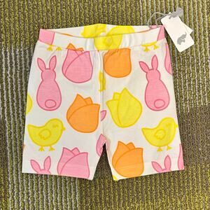 Easter Spring Shorts Bunny Chick Tulips Pastel 2T Organic Cotton Monica + Andy